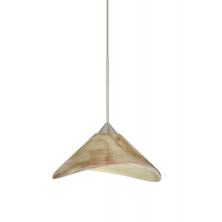 Besa Lighting Besa Pendant Hoppi Satin Nickel Mocha 1x50W Halogen 1XC-191383-SN